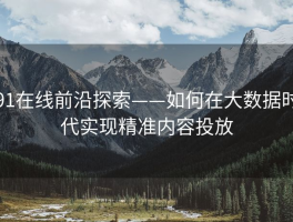 91在线前沿探索——如何在大数据时代实现精准内容投放