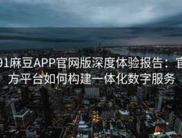 91麻豆APP官网版深度体验报告：官方平台如何构建一体化数字服务