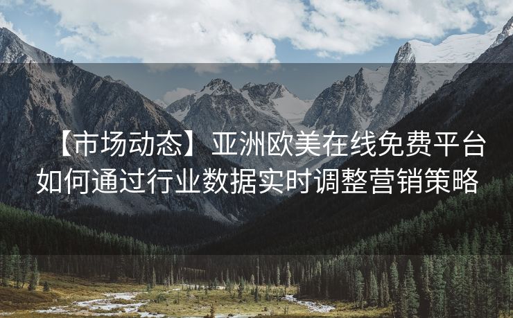 【市场动态】亚洲欧美在线免费平台如何通过行业数据实时调整营销策略