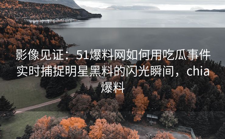 影像见证：51爆料网如何用吃瓜事件实时捕捉明星黑料的闪光瞬间，chia爆料