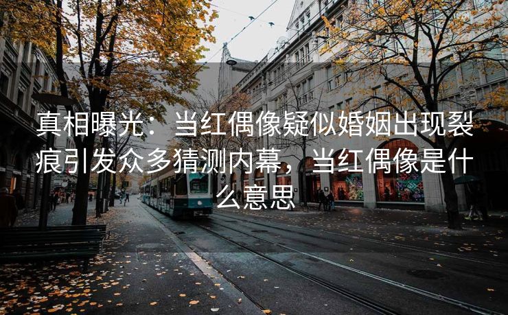 真相曝光：当红偶像疑似婚姻出现裂痕引发众多猜测内幕，当红偶像是什么意思