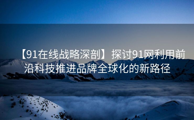 【91在线战略深剖】探讨91网利用前沿科技推进品牌全球化的新路径